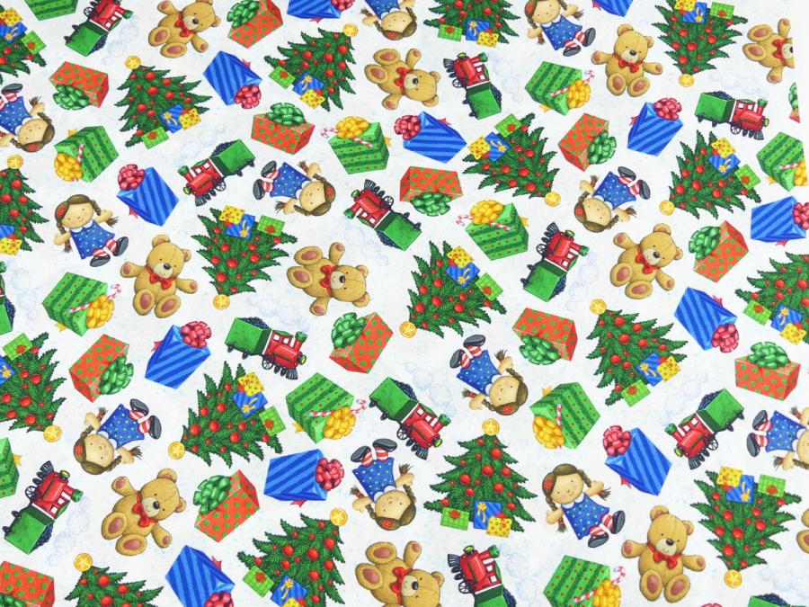 Patchworkstoff Jolly OL 'Santa bunt zu Weihnachten